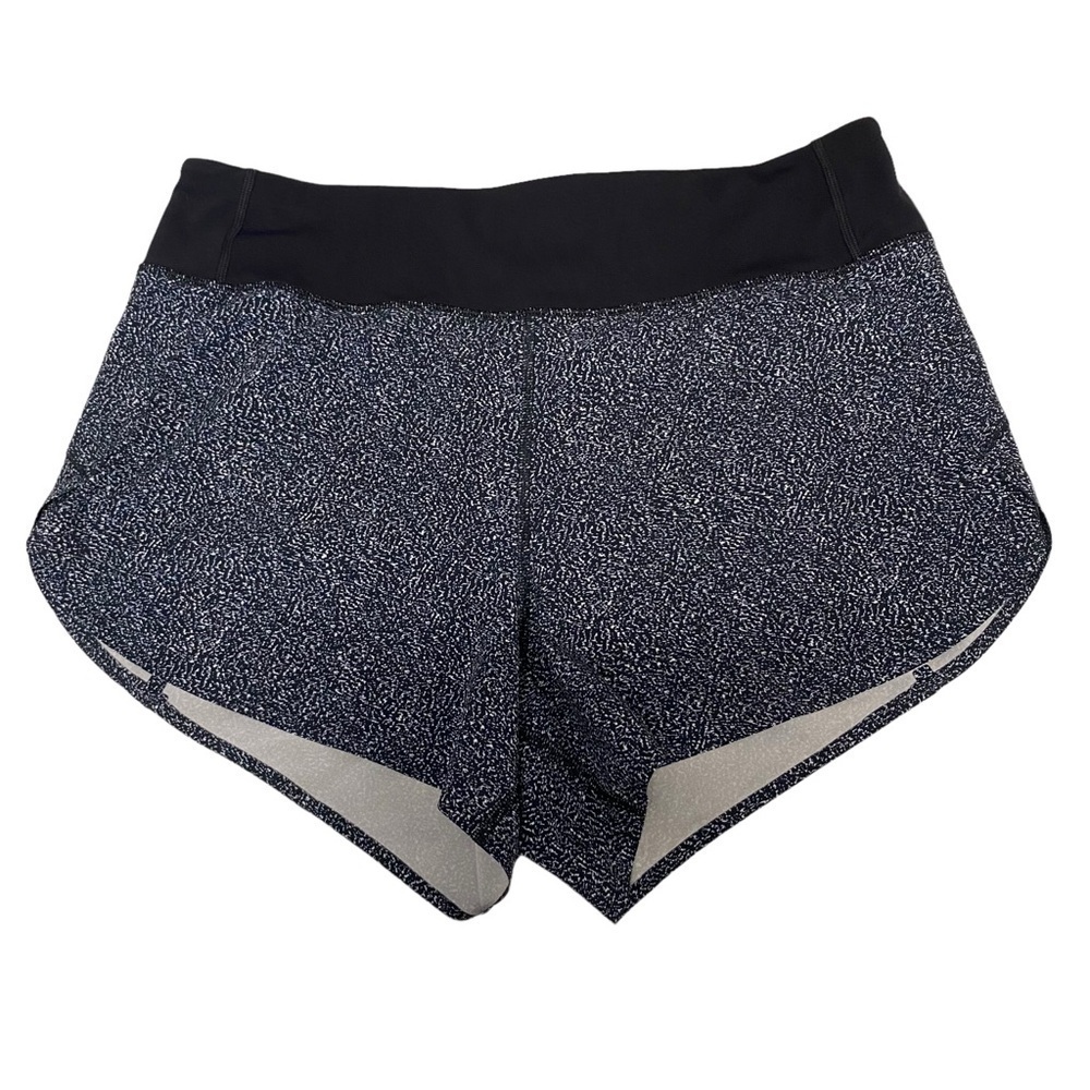 Athleta Women's Run with It 3” Shorts Black & White Marled Pattern Size Medium